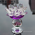 Crystal Glass Lotus Candle Holder para decoração de casamento em casa